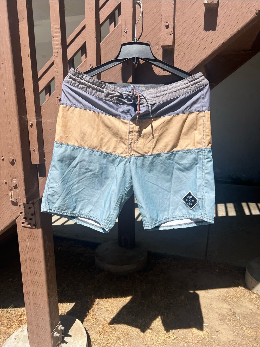 Salty Crew Men’s Colorblock Board Shorts - Gray, Tan, Light Blue - Picture 2 of 7
